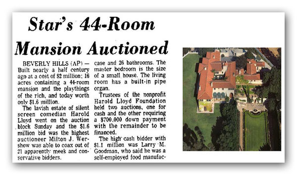 Star's 44-Room Mansion Auctioned