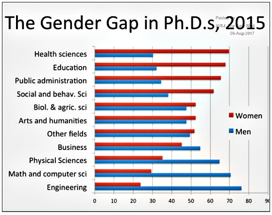 Gender Gap in Ph.d.s 2015 Google