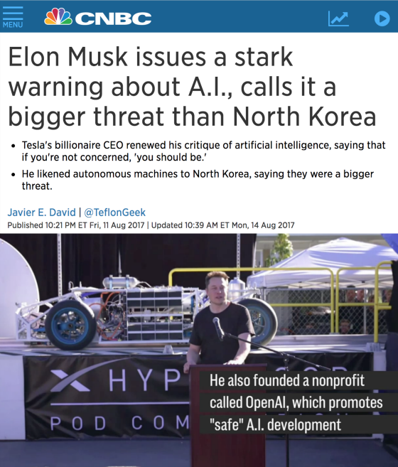 Elon Musk Stark Warning About AI Bigger Threat Than North Korea
