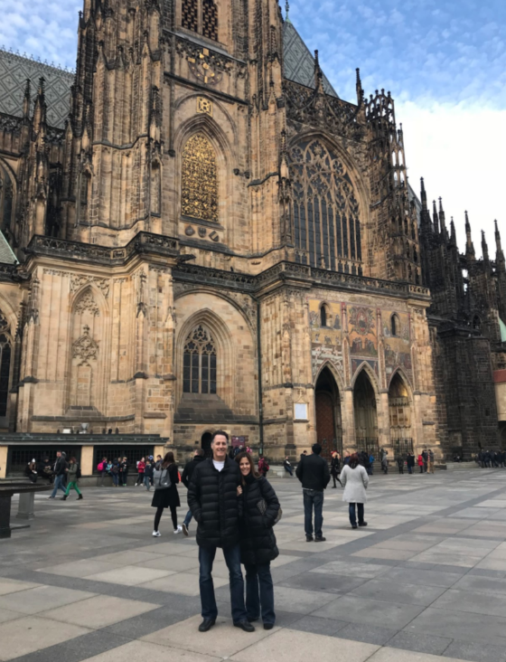 Here is the cathedral inside the Prague Castle in which the oldest section was built in 1344.