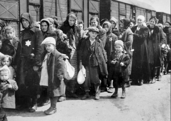 Jewish Poles arriving at Auschwitz II