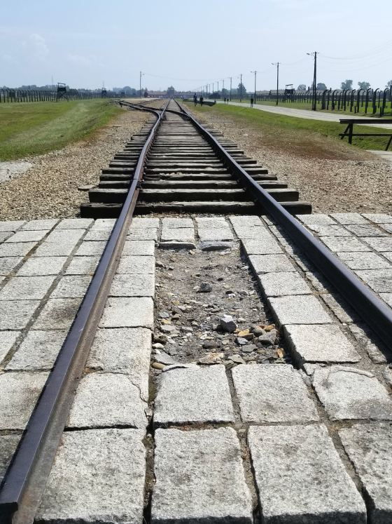 railroad tracks into Auchwitz