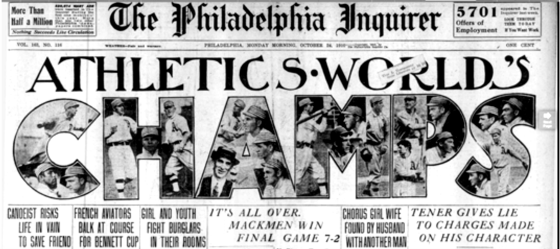 October 24, 1910 Athletics World Champs