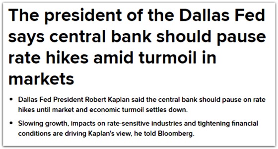 President of the Dallas Fed pause rate hike