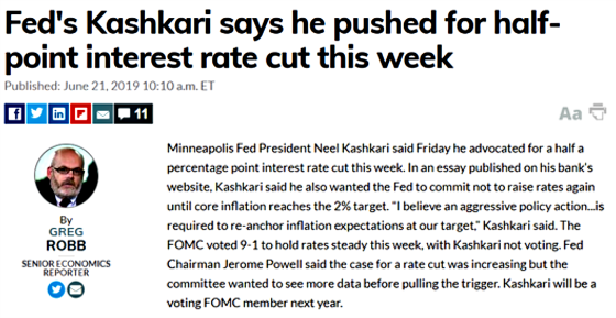 Fed's Kashkari push for half point rate cut