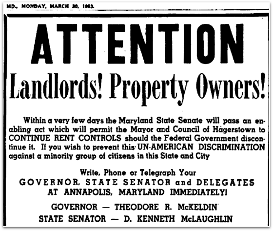 March 30, 1953 Landlords Rent Control