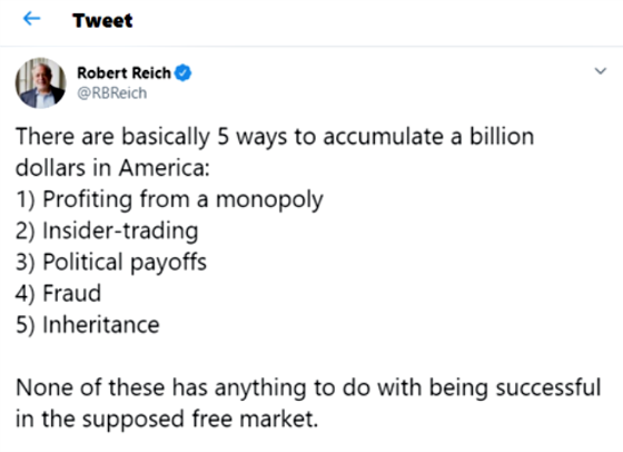 Robert Reich becoming a billionaire