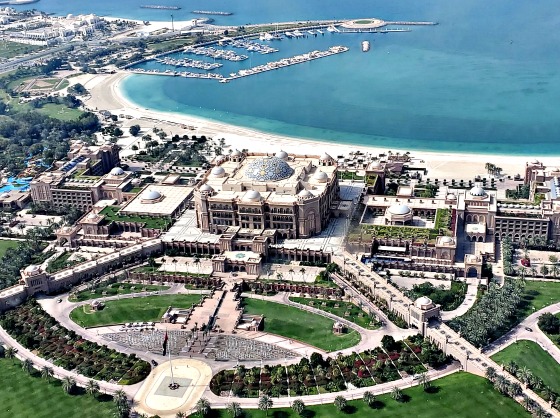 aerial view of the hotel from the Etihad Towers