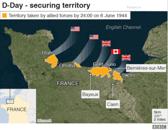 D-Day securing territory June 6, 1944