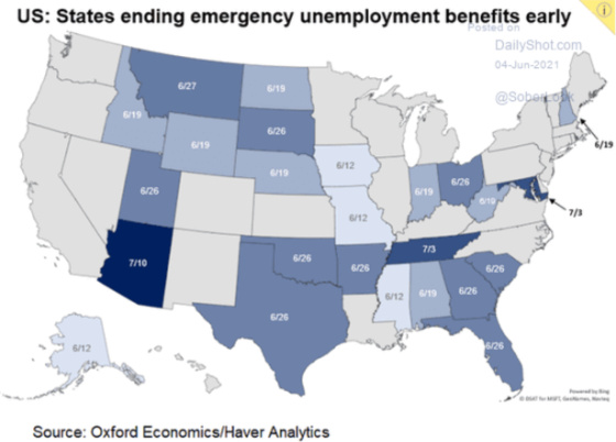US States ending emergency unemployment benefits early