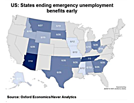 US_ States ending emergency unemployment benefits early 