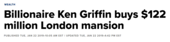 Billionaire Ken Griffin buys $122 million London mansion