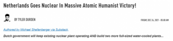 Netherlands Goes Nuclear In Massive Atomic Humanist Victory Tyler Durden December 24, 2021