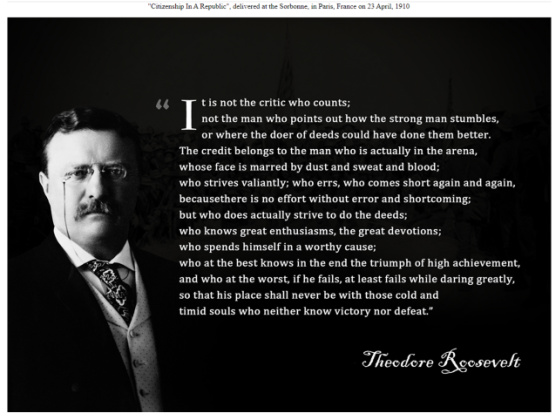 Theodore Roosevelt It's Not the Critic who counts Quote