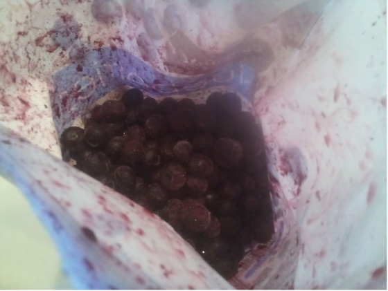 Frozen Blueberries is the bag