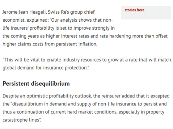 Jerome Jean Heageli, Swiss Re's group chief economist