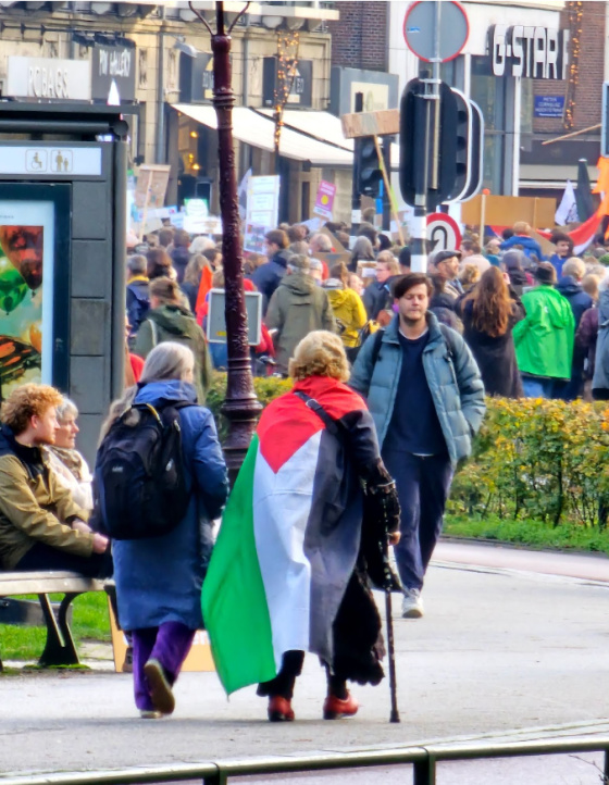 protestors in Amsterdam