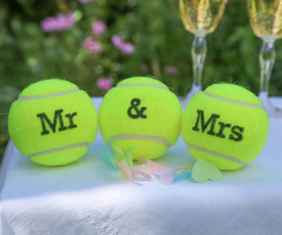 Mr and Mrs tennis balls