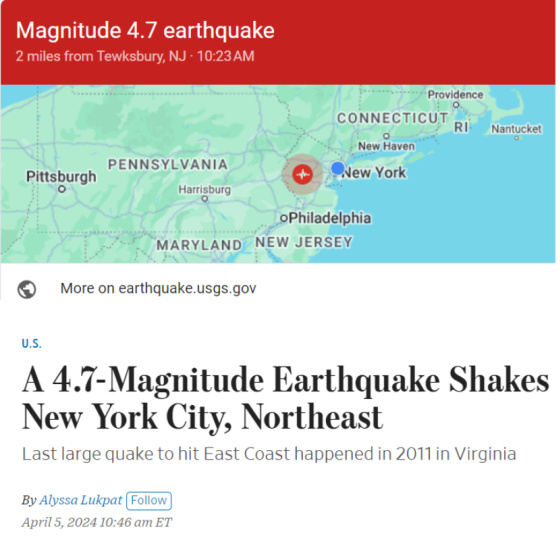 New York City Earthquake April 5, 2024