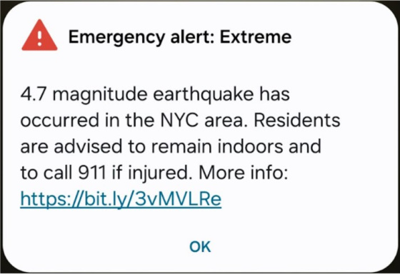 Earthquake Emergency Alert April 5, 2024