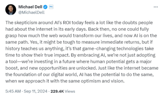 Michael Dell @MichaelDell September 11, 2024