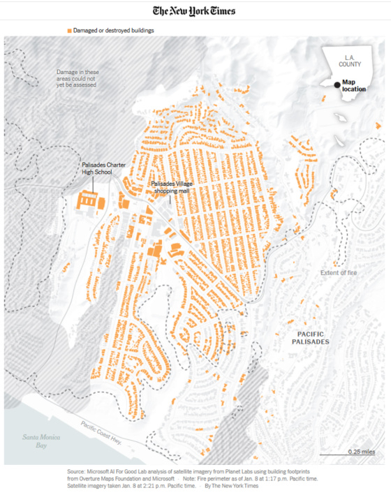 New York Times Pacific Palisades Damaged or Destroyed Building