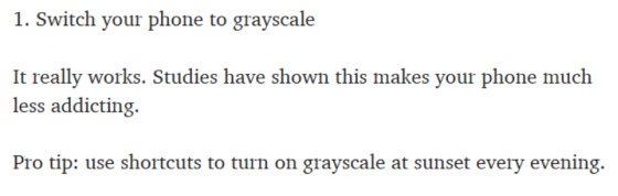 Switch your phone to grayscale