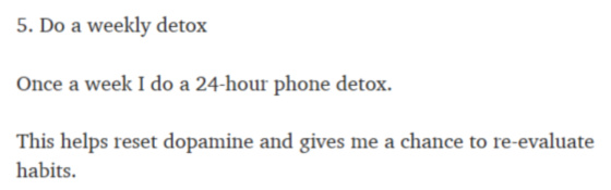 5. Do a weekly detox