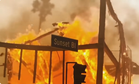 LA Fires Lost Angeles Fire Sunset Blvd Fire