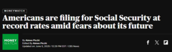 Americans are filing for Social Security at record rates June 5, 2025