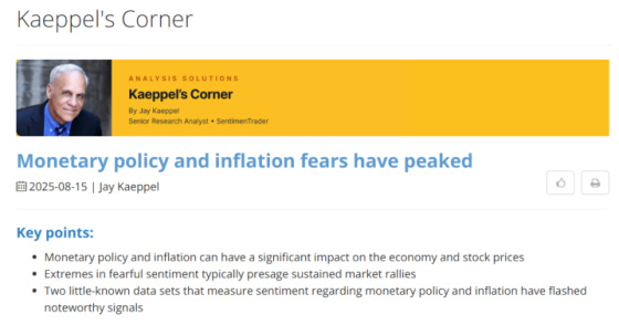 Kaeppel's Corner Monetary policy and inflation fears August 15, 2025