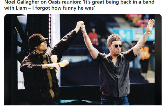 Noel Gallagher forgot how funny Liam was