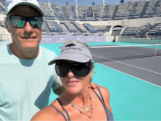 Gary and Heather at Zayed Sports City Mabadala WTA Tournament