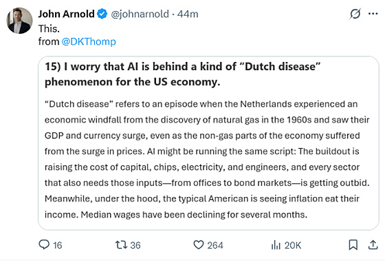 JohnArnold Tweet AI Dutch Disease